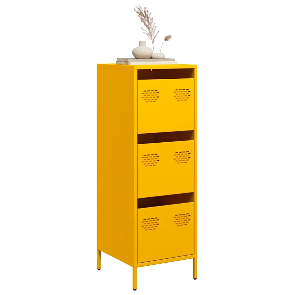 Credenza-Buffet-Armadio da cucina Giallo Senape 39x35x103,5 cm in Acciaio