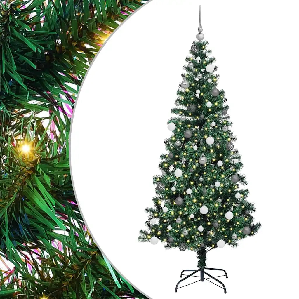 Albero di Natale artificiale con luci integrate Verde 210 cm 3396774