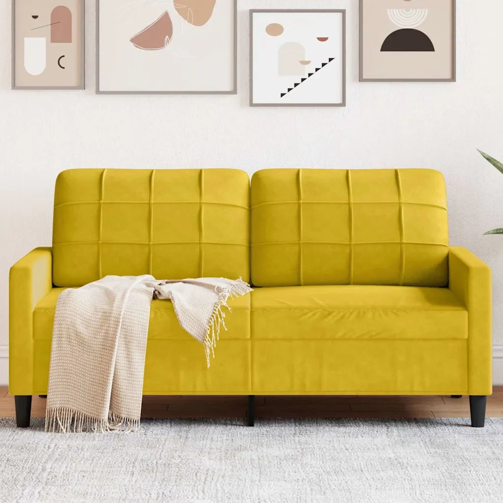 Divano a 2 Posti-Sofa 2 Posti giallo 140 cm in Velluto 220562