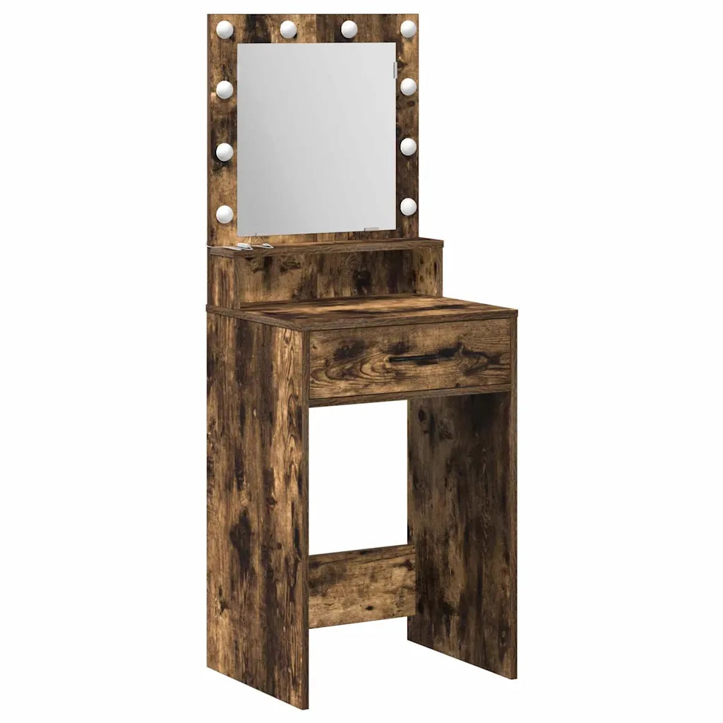 Toeletta | Tavolo da Trucco Rovere fum¨¦ 50 x 41 x 135 cm Legno multistrato