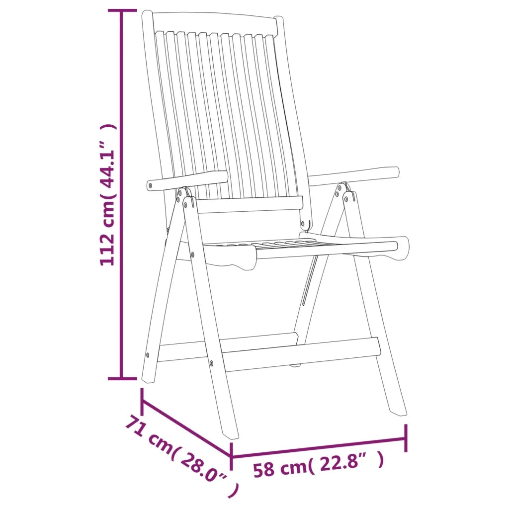 Sedie da Giardino Pieghevoli 6pz in Legno Massello di Eucalipto 3087345