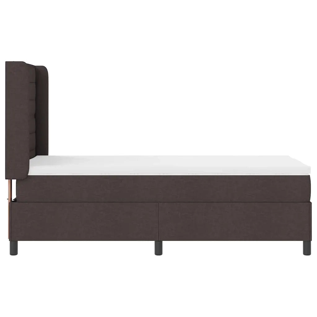 Letto a molle con materasso Marrone Scuro 190 x 90 cm Tessuto 3341556