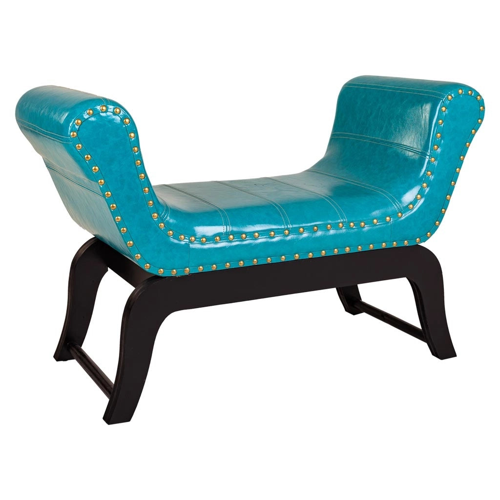 Sgabello in similpelle blu 90x40x65h