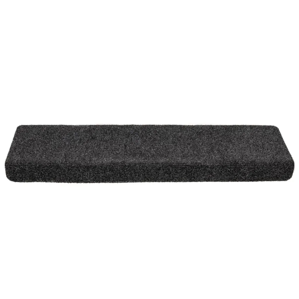Tappetini per scale autoadesivi 10 pz 65x21x4 cm Grigio Scuro bordo rettangolare 149725
