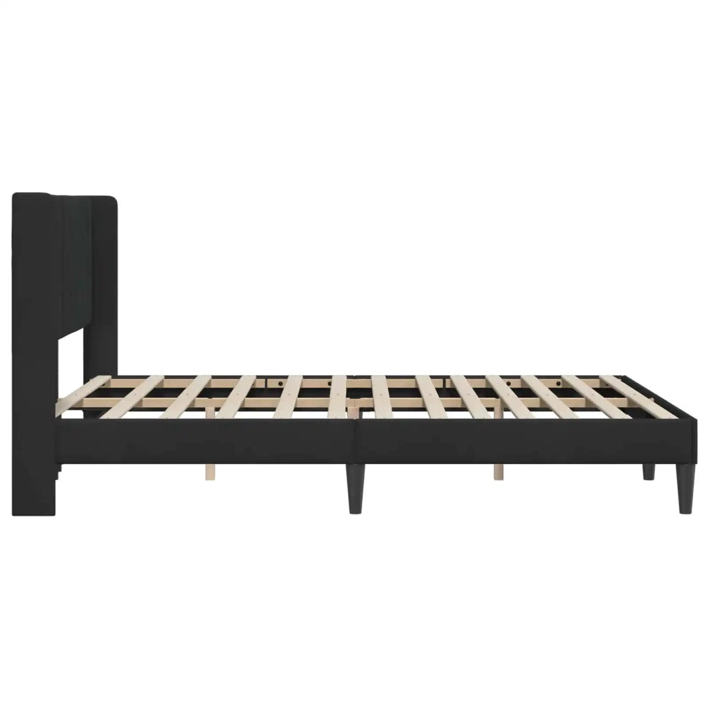 Struttura del letto con testiera-Giroletto Nero 160 x 200 cm Velluto 638313