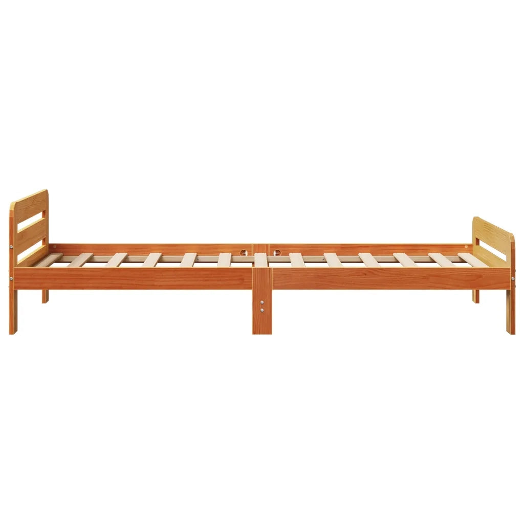 Letto senza Materasso Marrone Cera 75x190 cm in Legno di Pino 855498