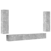 Set di Mobili Porta TV 7 pz | Armadietto TV | Mobile Porta TV Grigio Cemento in Legno Multistrato