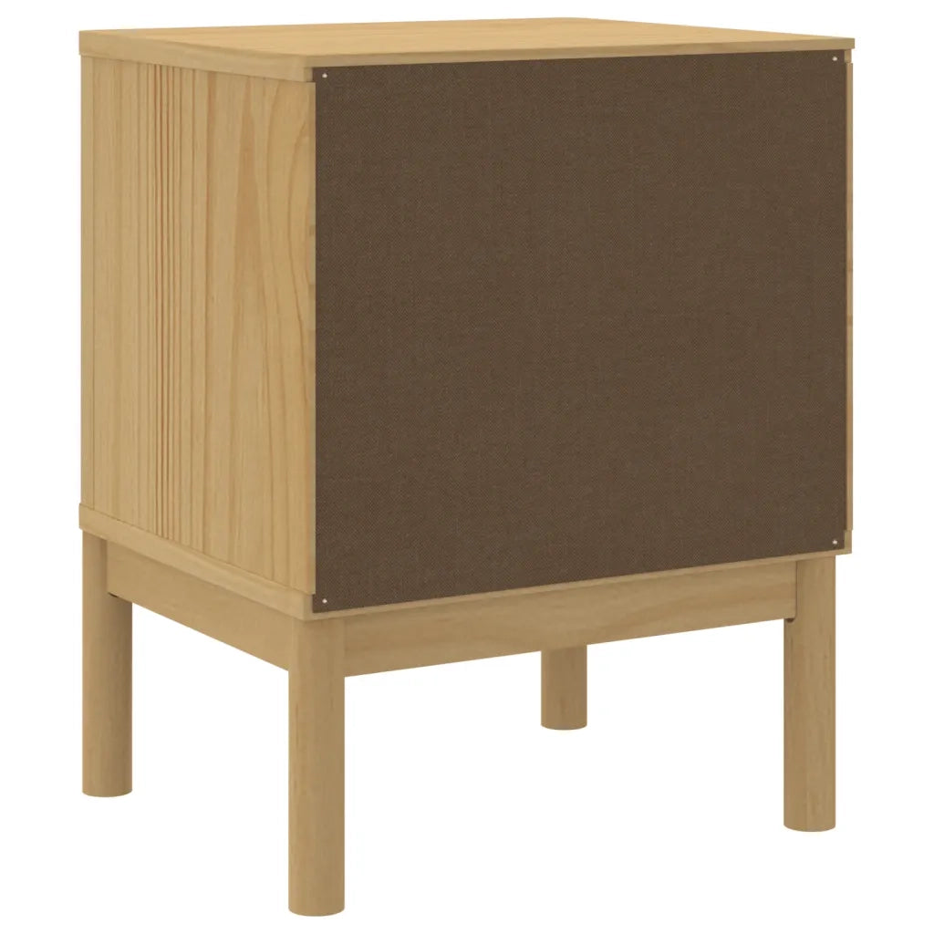 Comodino FLORO Marrone Cera 45x39x57 cm Legno di Pino 374002