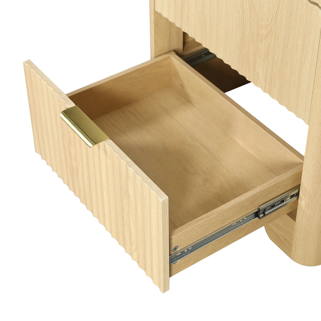 Mobile bagno con 2 cassetti; lavabo in ceramica e portarotolo reversibile per bagno; in MDF; legno naturale; 61×47×82 cm