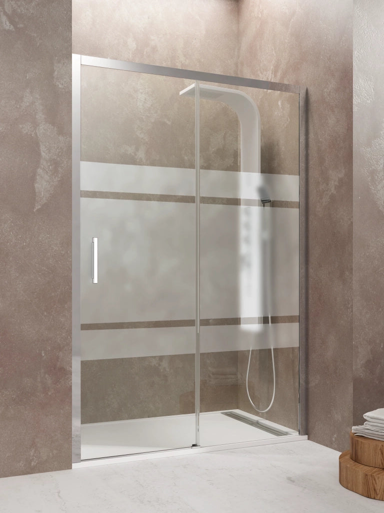 Box doccia angolare AKTUAL ingresso ad angolo 100x80 cm cromo vetro trasparente