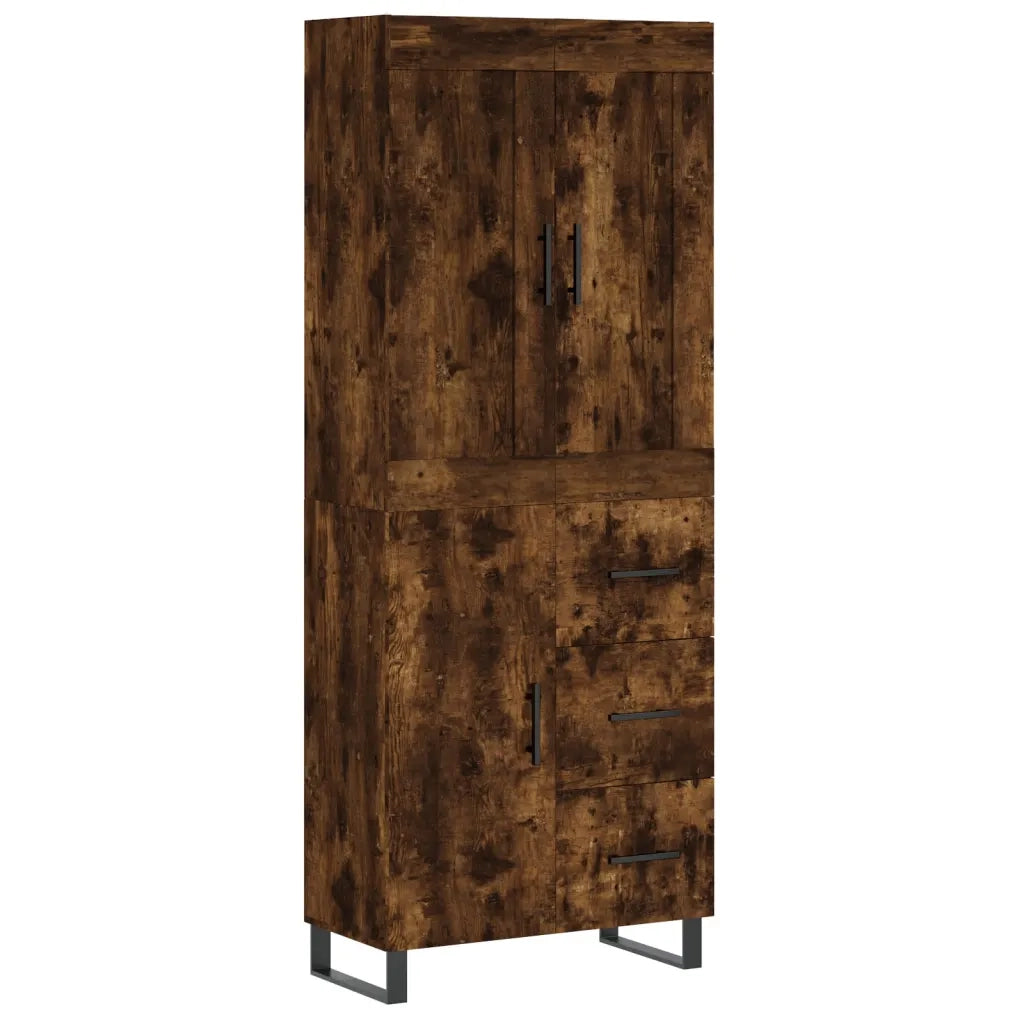 Credenza | Madia | Buffet da pranzo | Armadio da pranzo Rovere Fumo 69,5x34x180 cm in Legno Multistrato