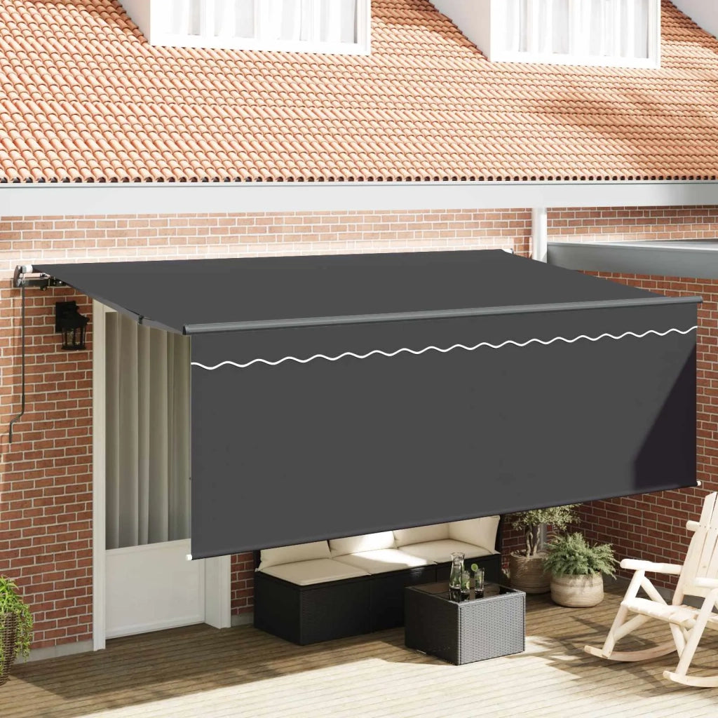 Tenda Retrattile Antracite 400 x 200 cm Poliestere e Alluminio 3329802