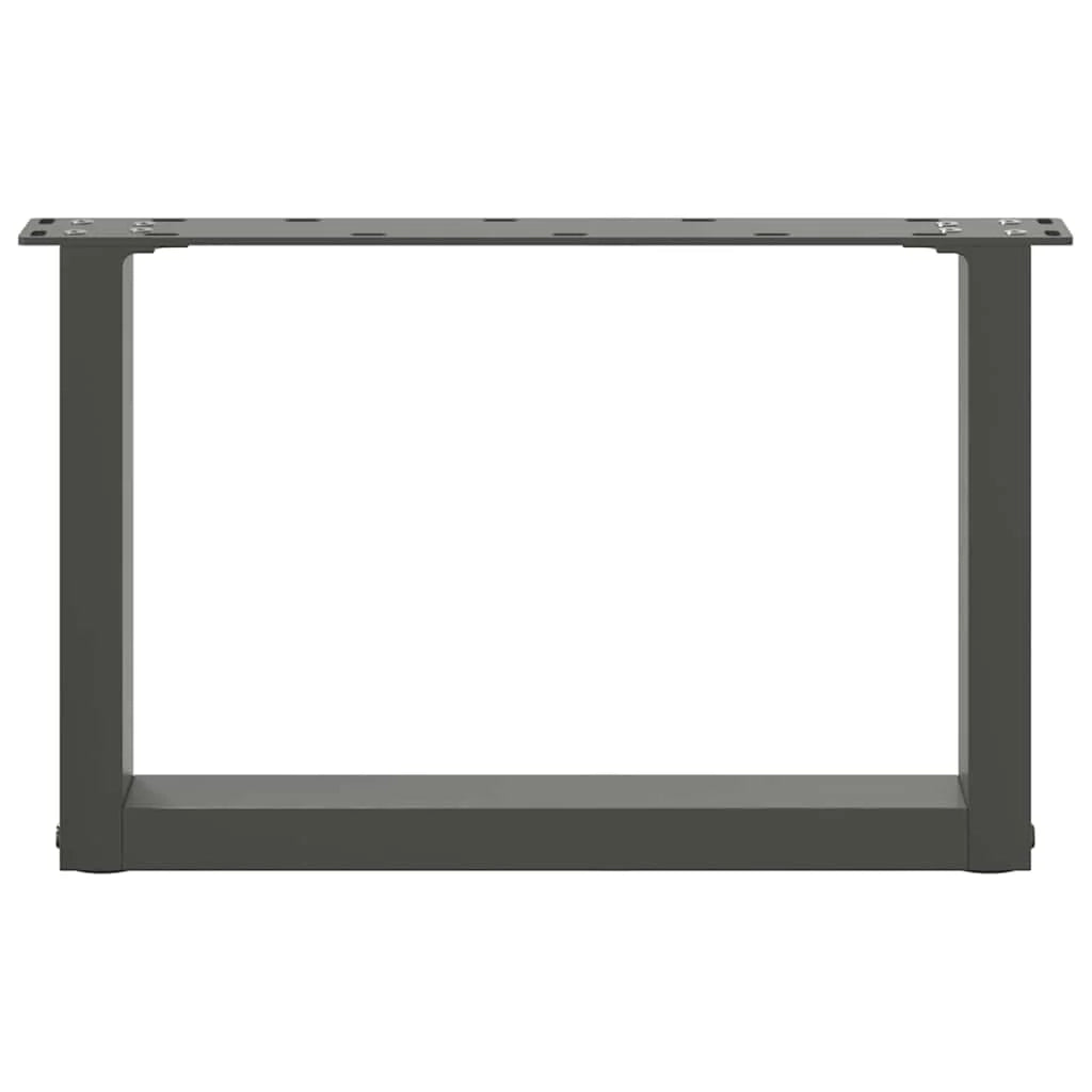 Set di 2 gambe per tavolino da caffè dal design moderno a forma di U 50 x 30 cm con livelli regolabili in acciaio antracite 02_0057378