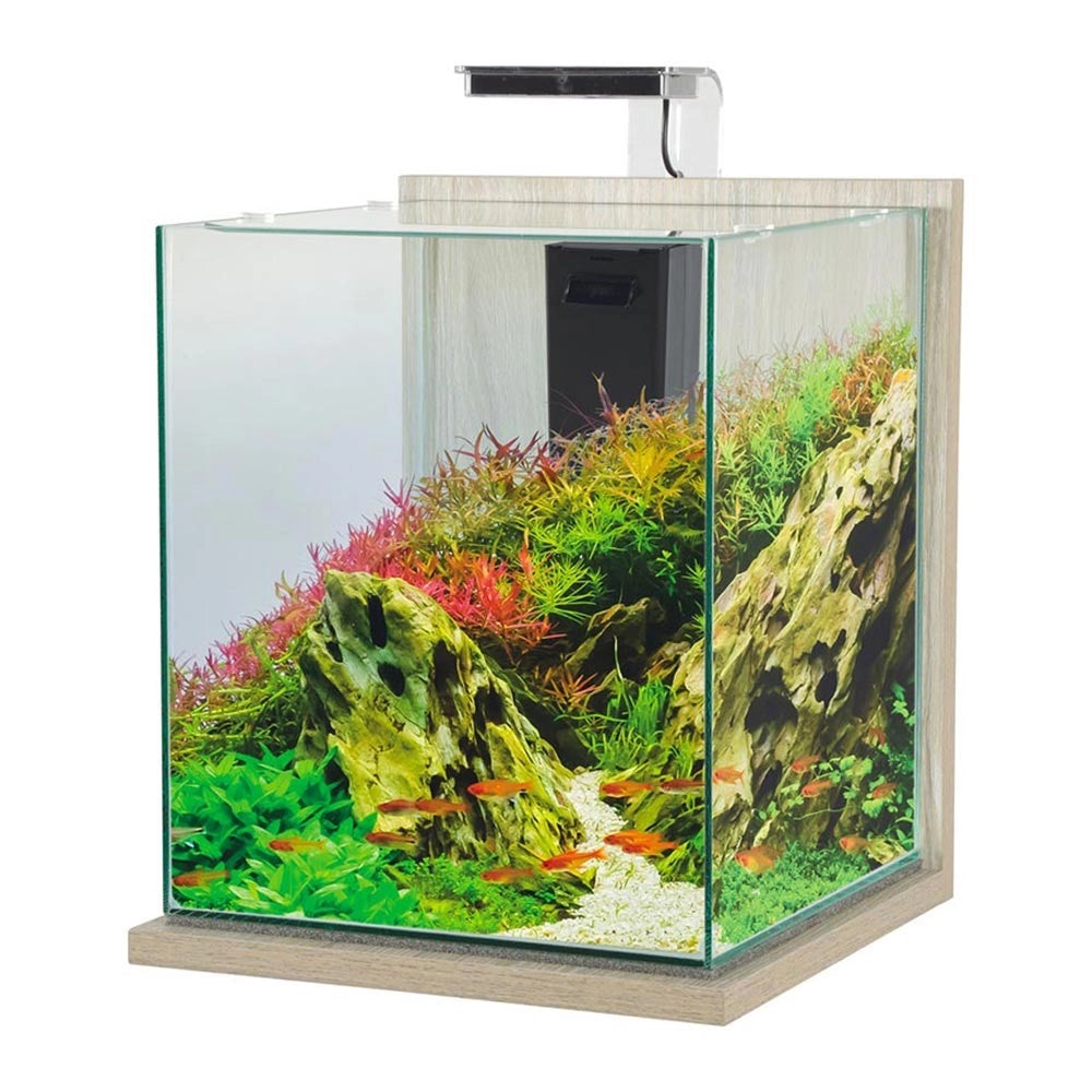 Zolux Jalaya XXL 31,5L - acquario cm30x30x35h completo di filtro interno e plafoniera LED Colore: Zebrano Grigio