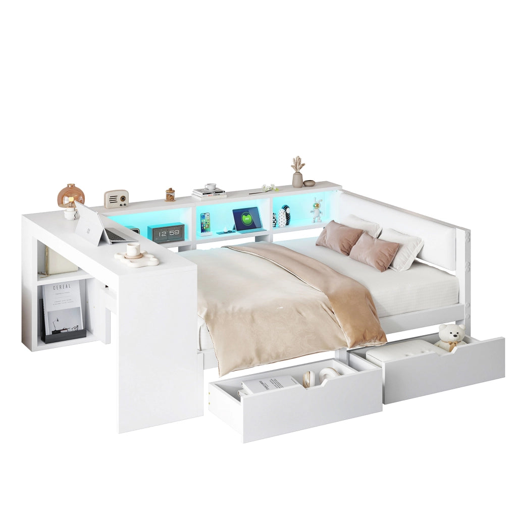 letto piattaforma in mdf e compensato bianco 140 x 200 cm