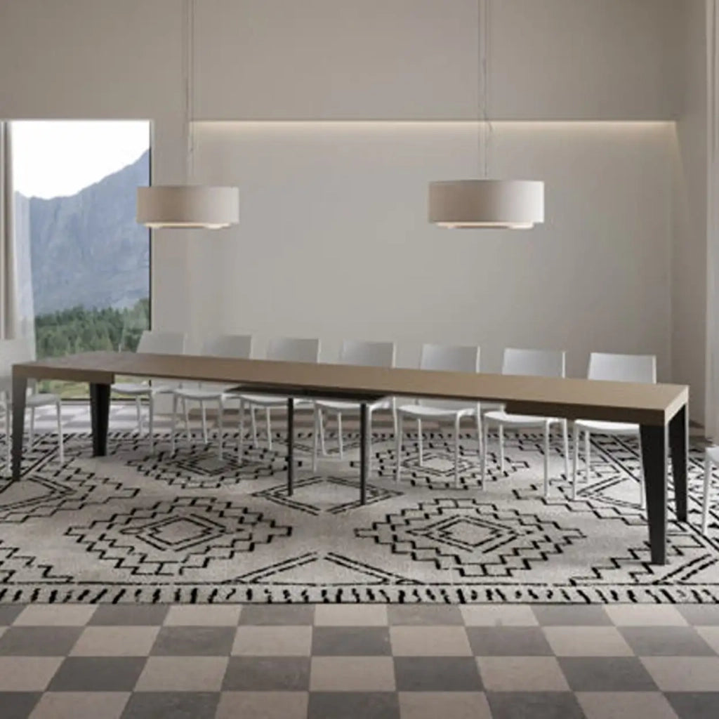 Tavolo allungabile 160/420x90 cm Flame Premium tortora gambe antracite