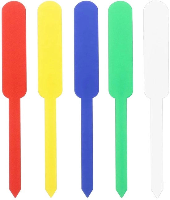 Etichette per piante 500 pezzi - Materiale plastico - Multicolore - Lunghezza 12 cm - Impermeabile - Ecocompatibile - Dimensioni comode - Etichette per piante