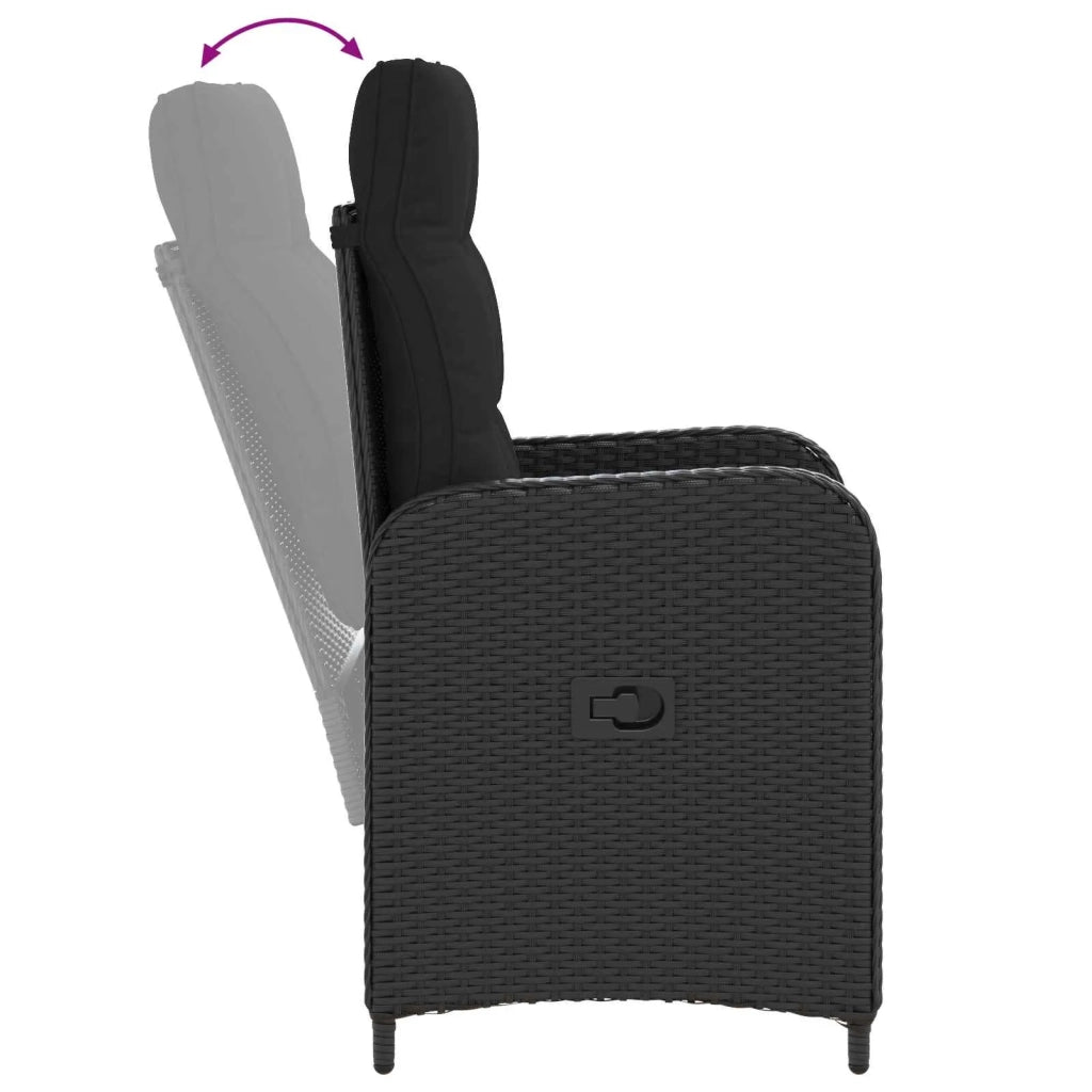 Set da pranzo per esterni 5 pz Nero 3422268