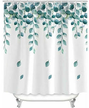 Douchegordijn 120 x 200 cm, foglie verdi, pianta, zoom pesante, anti-muffa, tessuto impermeabile all'acqua, poliestere lavabile, tende da bagno per la cabina doccia, vasca da bagno con 8 anelli per tende.