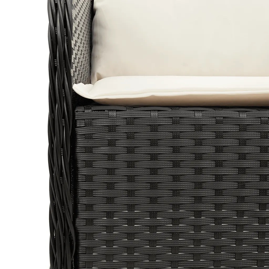 Set da Pranzo da Giardino 5 pz Nero con Cuscini in Polyrattan 3211844