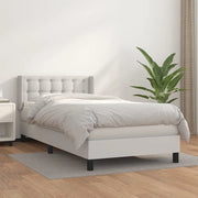 Giroletto a Molle con Materasso-Struttura Letto Bianco 80x200 cm in Similpelle 295007