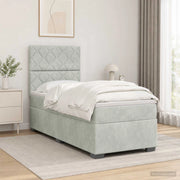 Letto box spring con materasso Grigio Chiaro 100 x 200 cm 3453590