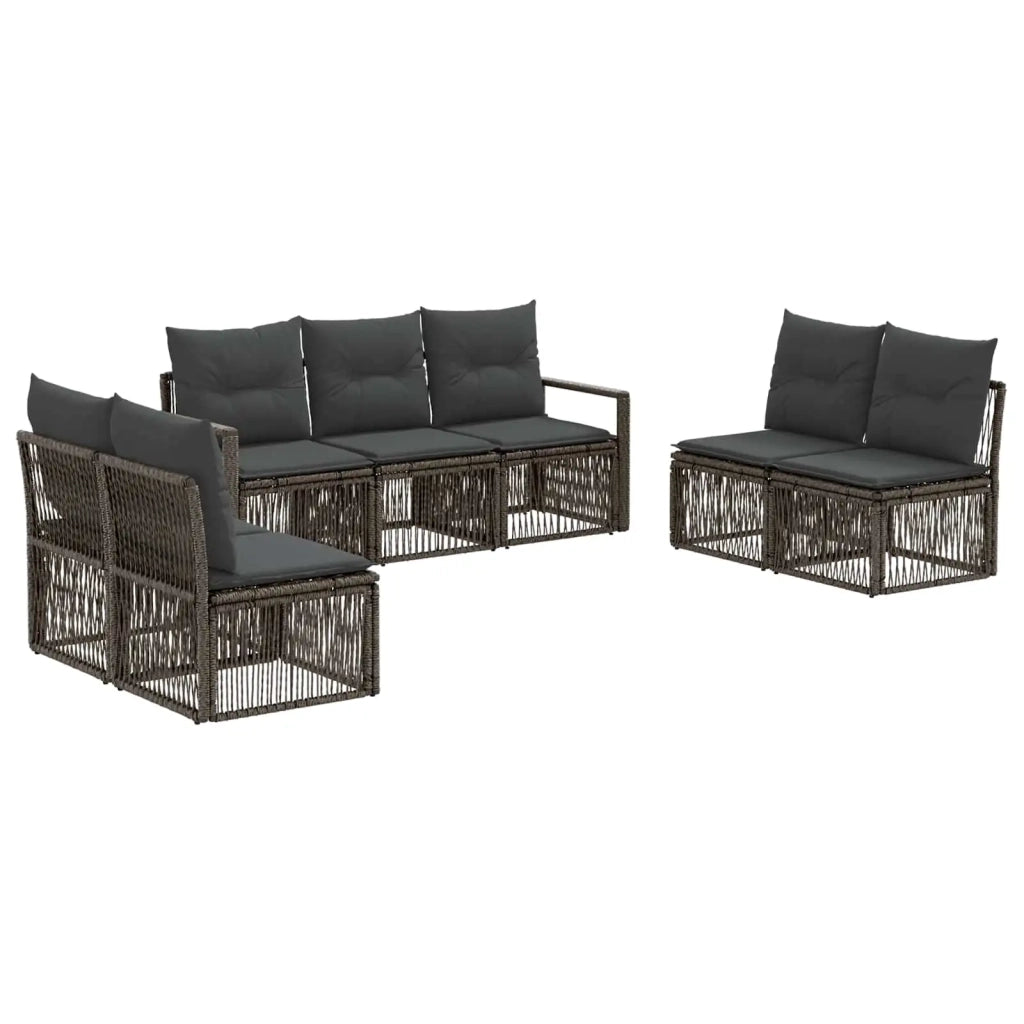 Set Divano da Giardino 7 pz Grigio polyrattan 3435680