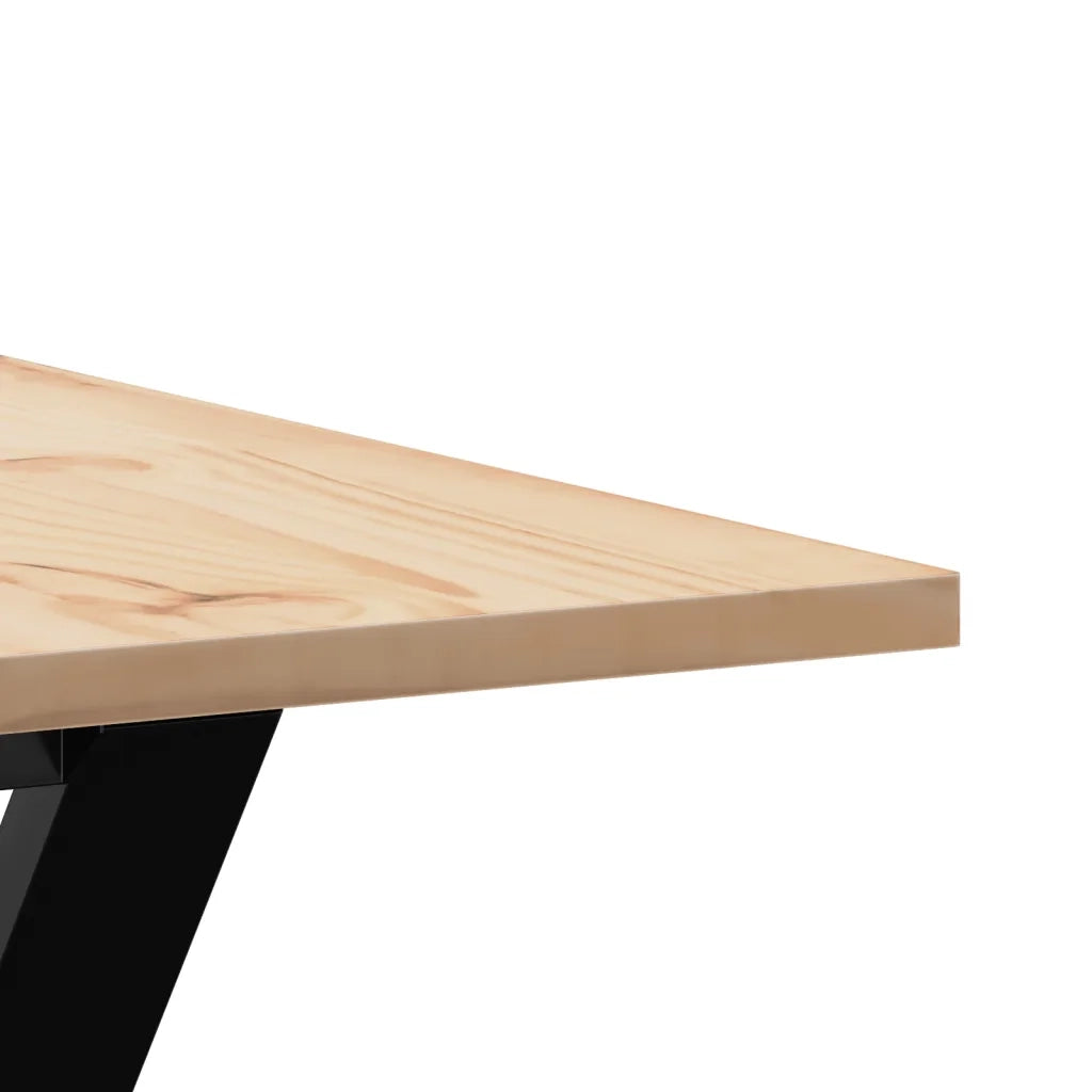 Tavolo da Pranzo Telaio a Y 80x80x75 cm Legno Pino e Acciaio