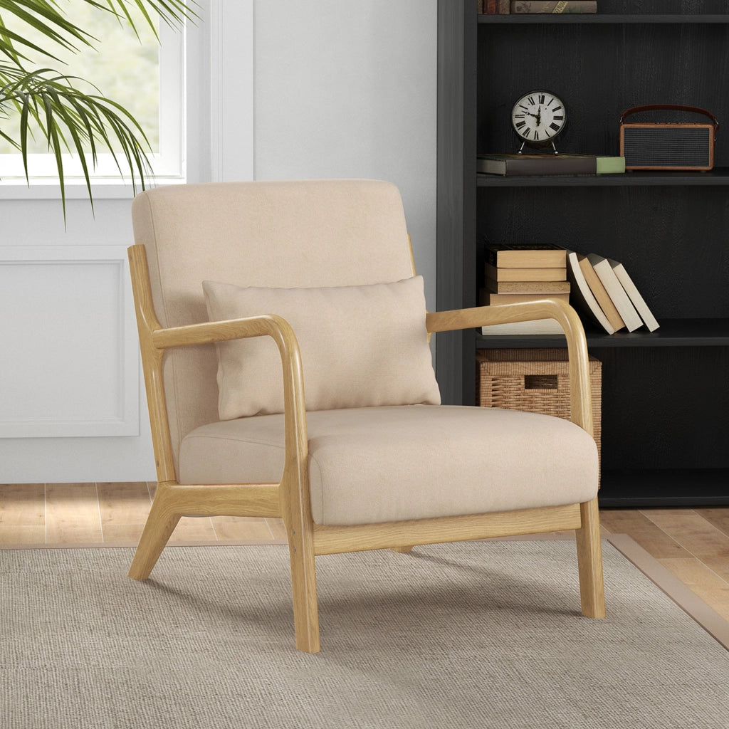 Poltrona relax ¨C zephmum ¨C tessuto velluto beige con cuscini