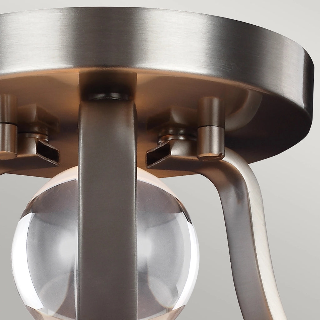 Lampada a Soffitto Industrial Nordica Trilogy Metallo Nichel Spazzolato 1 Luce E27