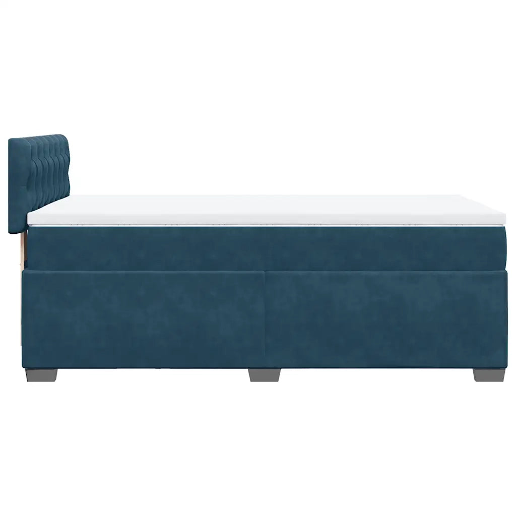 Giroletto a Molle con Materasso Blu Scuro 80x200 cm in Velluto