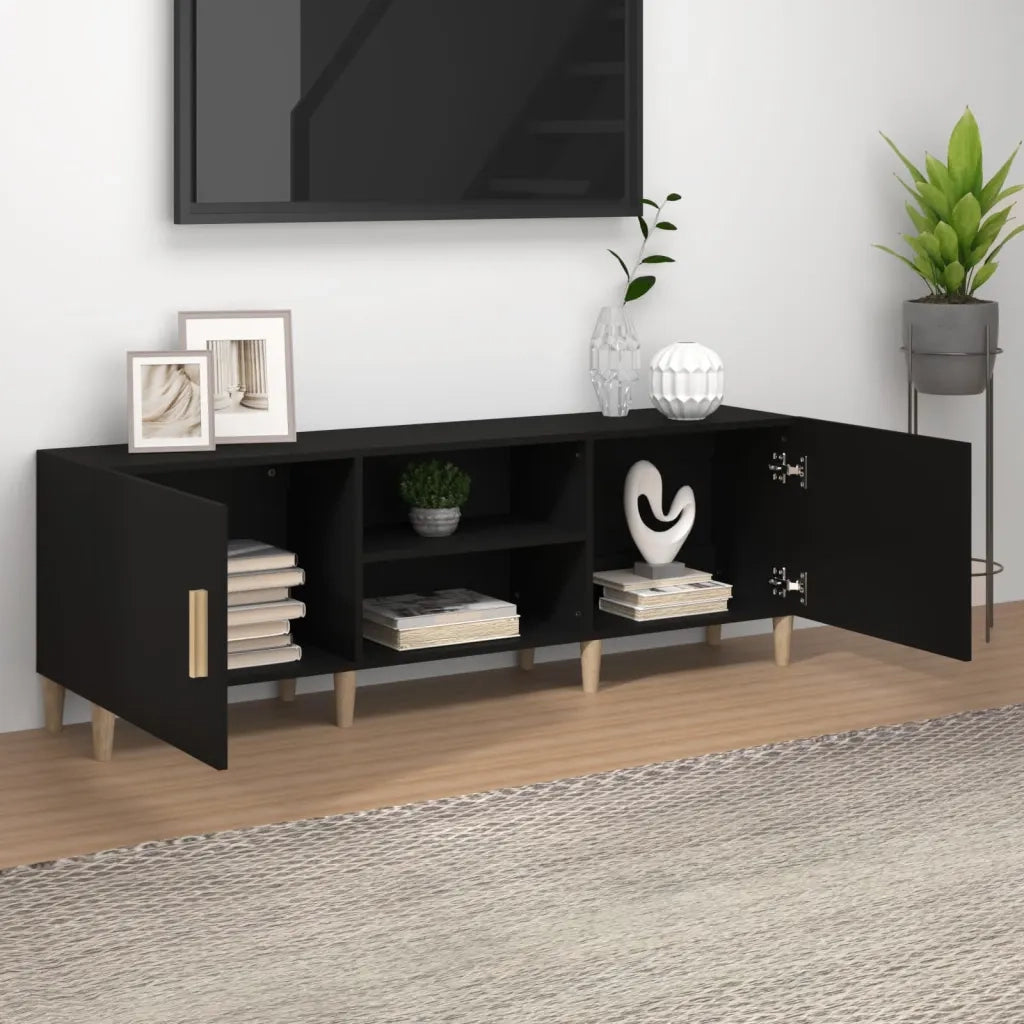 Mobile Porta TV Nero 150x30x50 cm in Legno Multistrato 812619