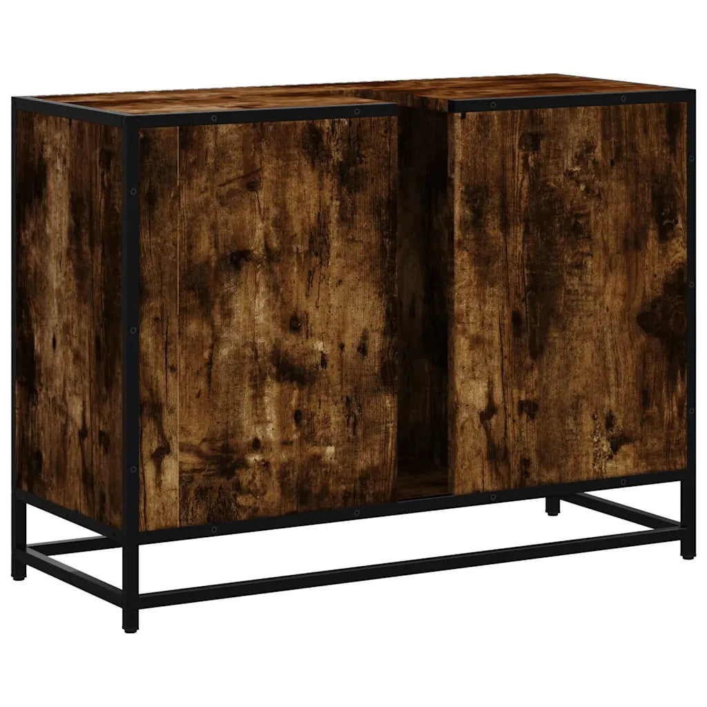 Mobile Lavabo Bagno-Armadietto da bagno Rovere Fumo 60x30x60 cm Legno Multistrato 215423