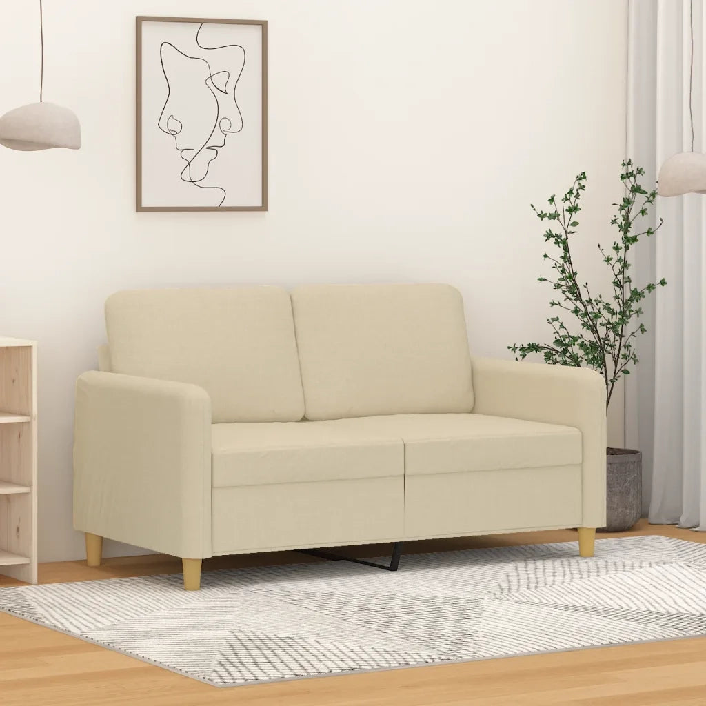 Divano a 2 Posti-Sofa 2 Posti Crema 120 cm in Tessuto 450515
