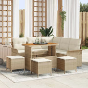 Set Divano da Giardino con cuscino 9 pcs Beige e Crema 3364091