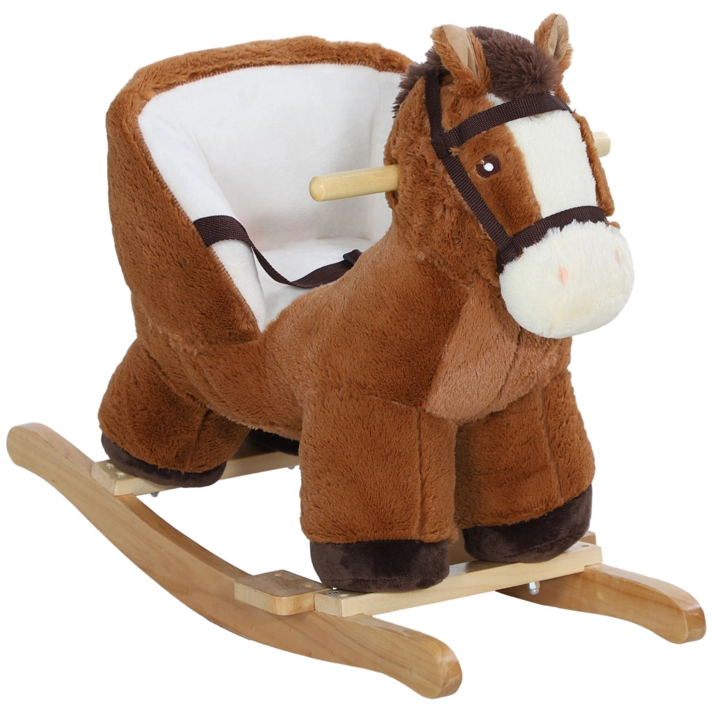 Cavallo a Dondolo per Bambini ¨C zephmum ¨C Base Legno con Sicurezza e Sonoro