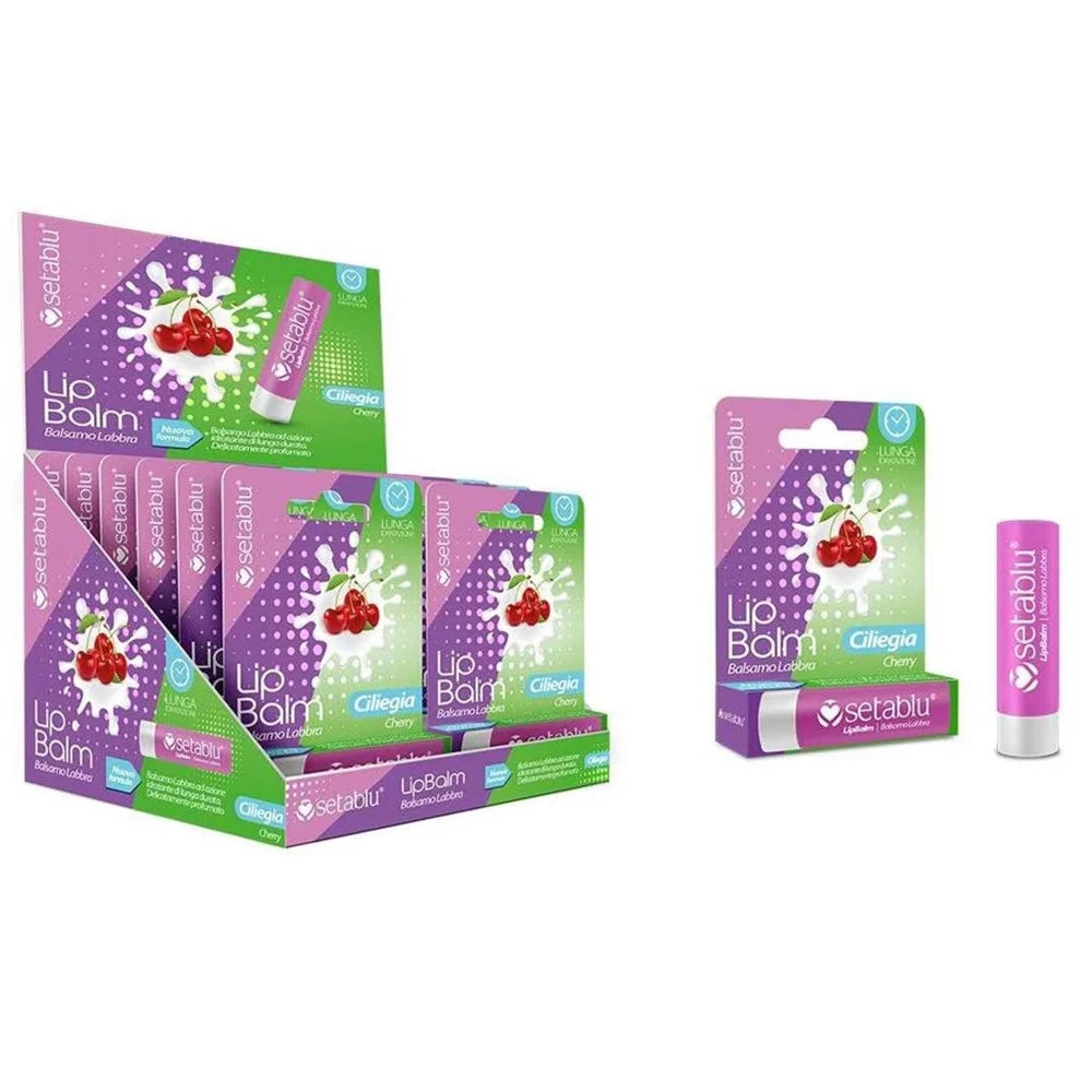 Trade Shop - Set 12 Pz Balsamo Labbra Al Gusto Di Ciliegia Idratante Protettivo Stick 2,2g 620650a -