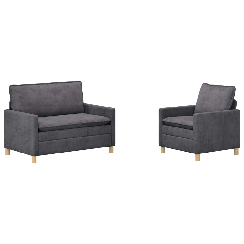 Set di divani 2 pcs Grigio Scuro Poliestere 3417049