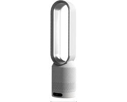 Ventilatore di aria pulita 58 CM - Torre di aria pulita - Circolazione dell'aria - Ultra silenzioso - - Motore senza spazzole - Ventilatore a pavimento - Ventilatore da ufficio - Modello per stanza - Argento - Modello 2024 - USB - 5 Watt