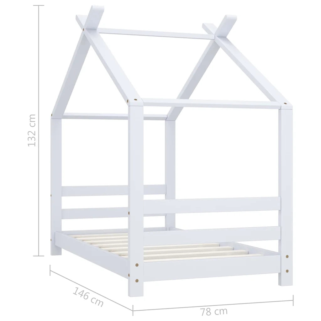 Giroletto per Bambini | Letto Infantile | Lettino Bianco in Massello di Pino 70x140 cm