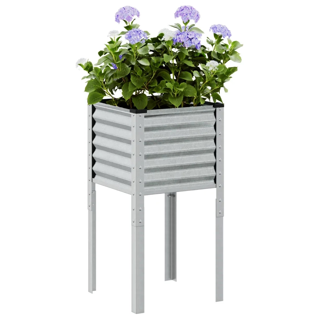 Fioriera da Giardino-Vaso da Esterno 45x45x88 cm in acciaio zincato