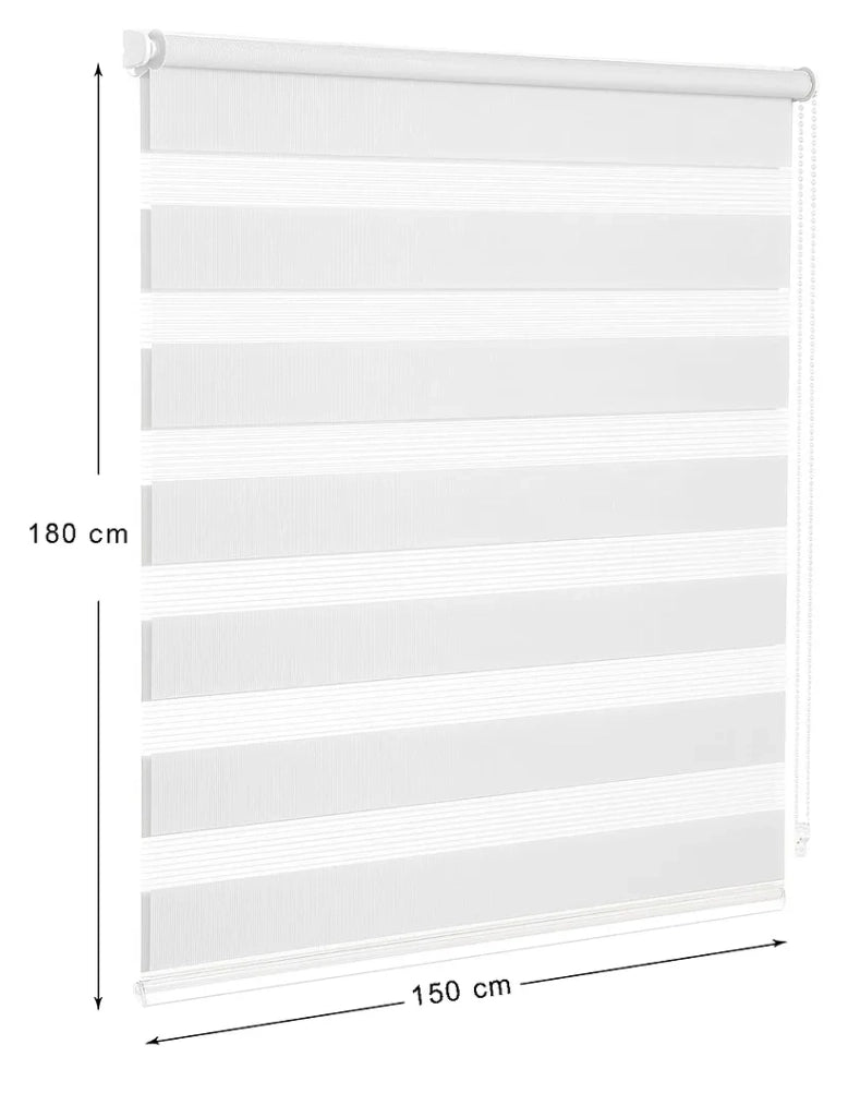 Tenda a Rullo 150x180 Cm Finestra Porta Interno Casa Ufficio Kit Montaggio Parete Telaio No Fori Bianco