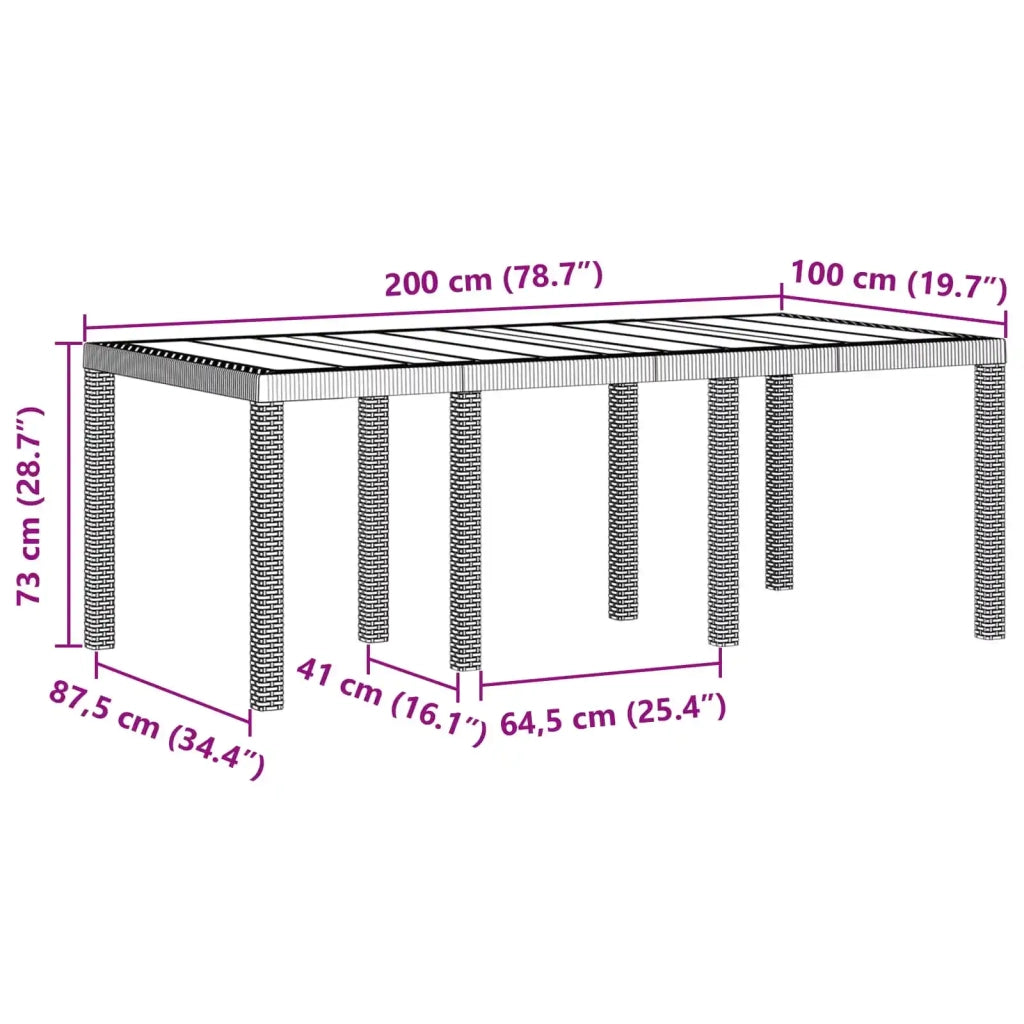 Set da Pranzo per Giardino 9 pcs Antracite Polipropilene 3378573
