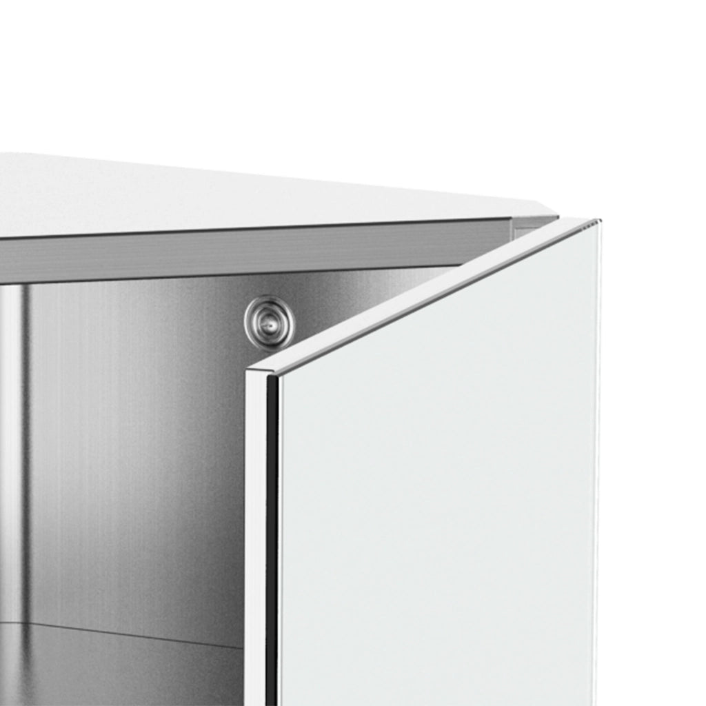 Armadietto Specchio da Bagno ¨C Xylo ¨C Angolare Murale Acciaio Inox 30x18x60 cm