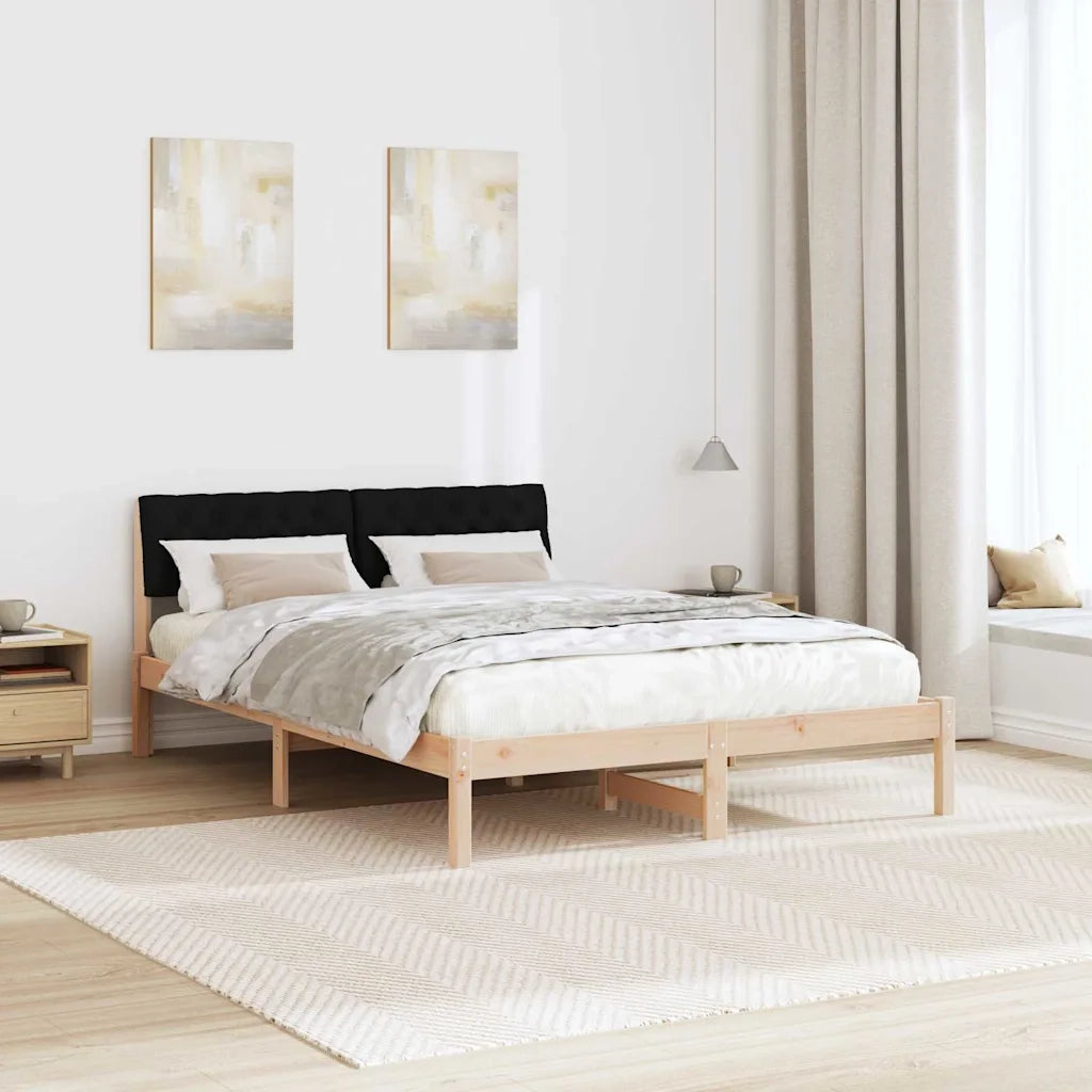Letto matrimoniale | Letto per adulti | Struttura del Letto con testiera Marrone e nero 150 x 200 cm