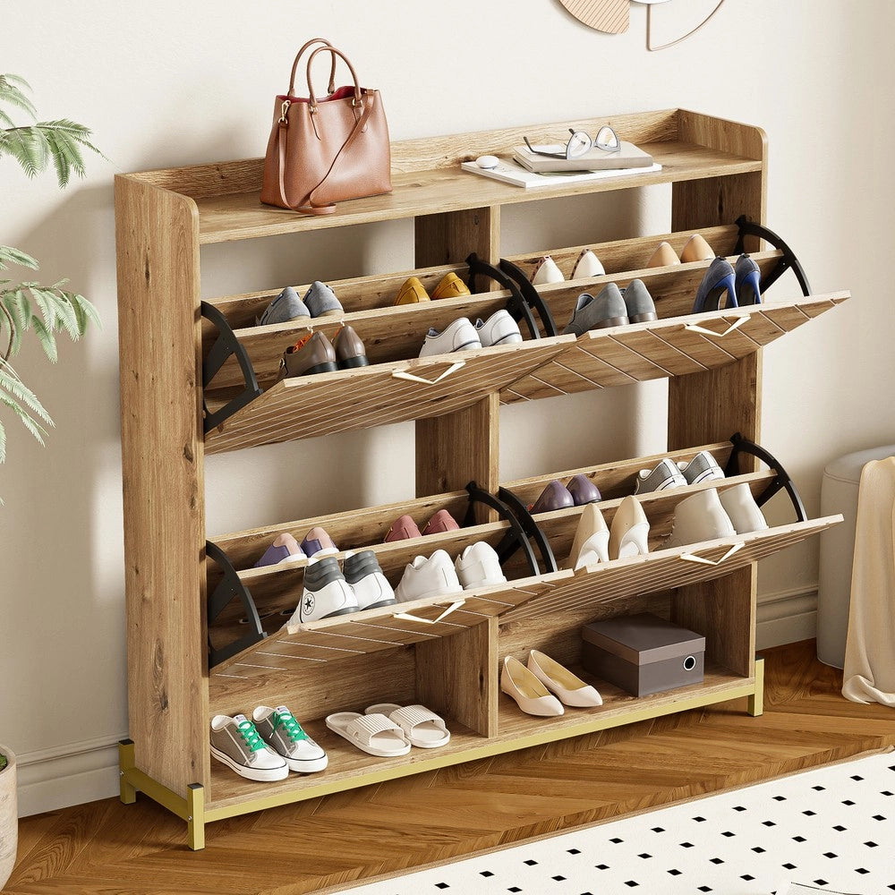 Scarpiera con Ante in Legno ¨C MINIMAL ¨C Portascarpe Salvaspazio per Ingresso e Corridoio