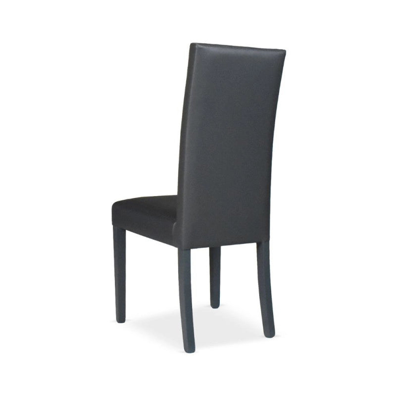 Sedia Nancy in ecopelle grigia antracite con gambe in tinta 2 pezzi