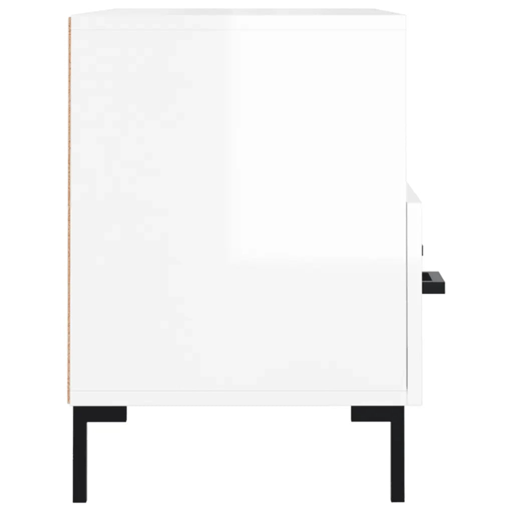 Mobile TV | Armadietto TV | Mobile Porta TV Bianco Lucido 80x36x50 cm in Legno Multistrato