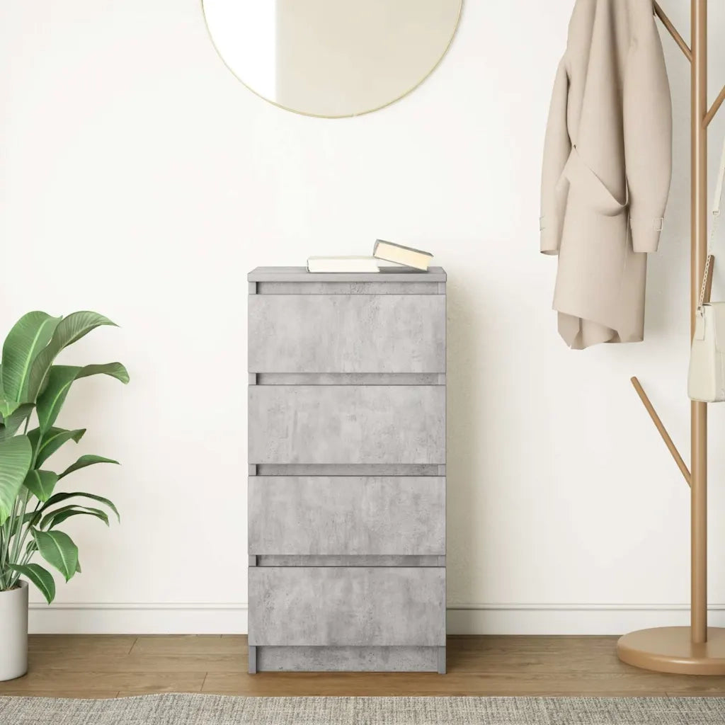 Credenza | Madia | Buffet da pranzo | Armadio da pranzo Grigio Cemento 37,5x35x76 cm in Legno Multistrato
