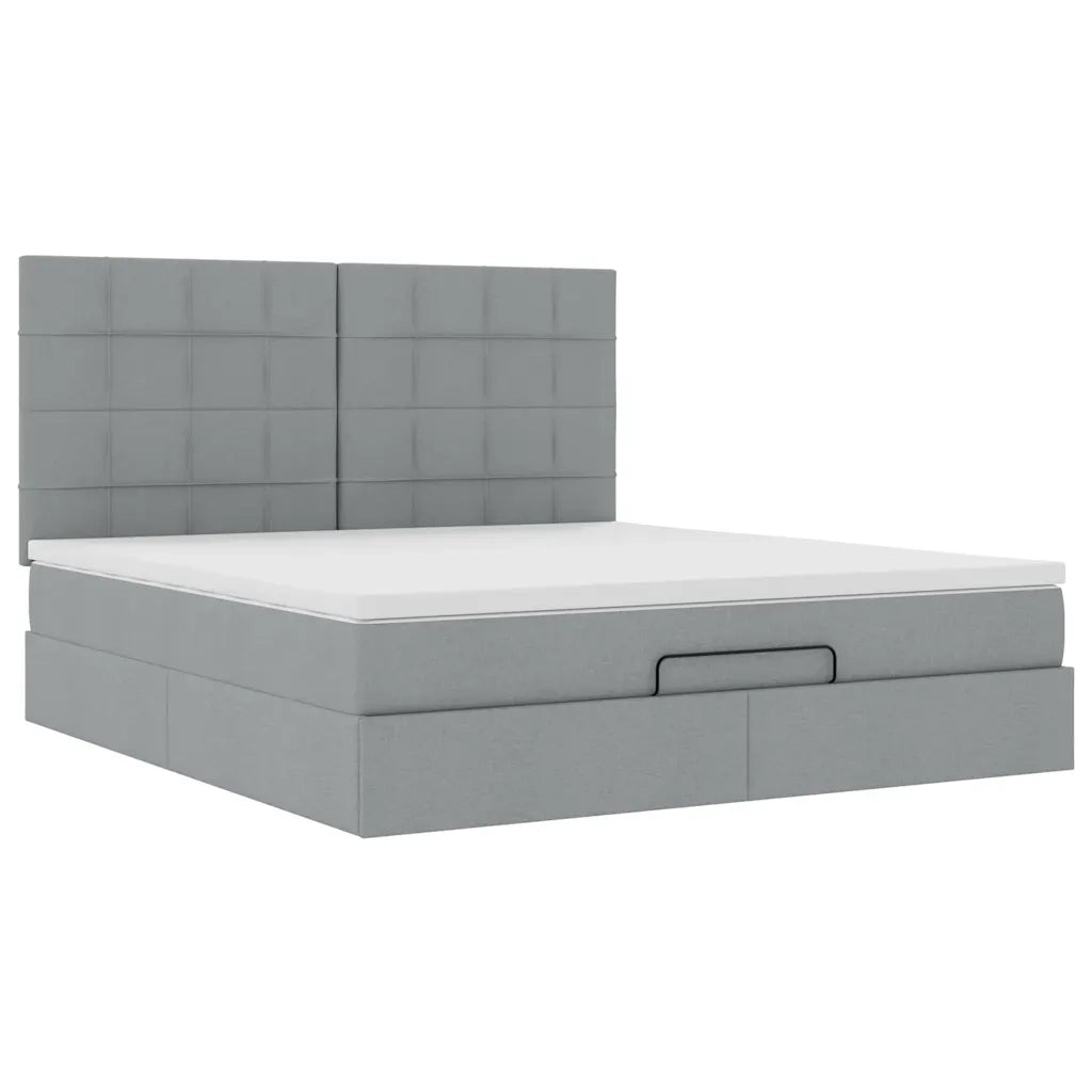 Struttura Letto Pouf con Materasso 180x200 cm in Tessuto 3313175
